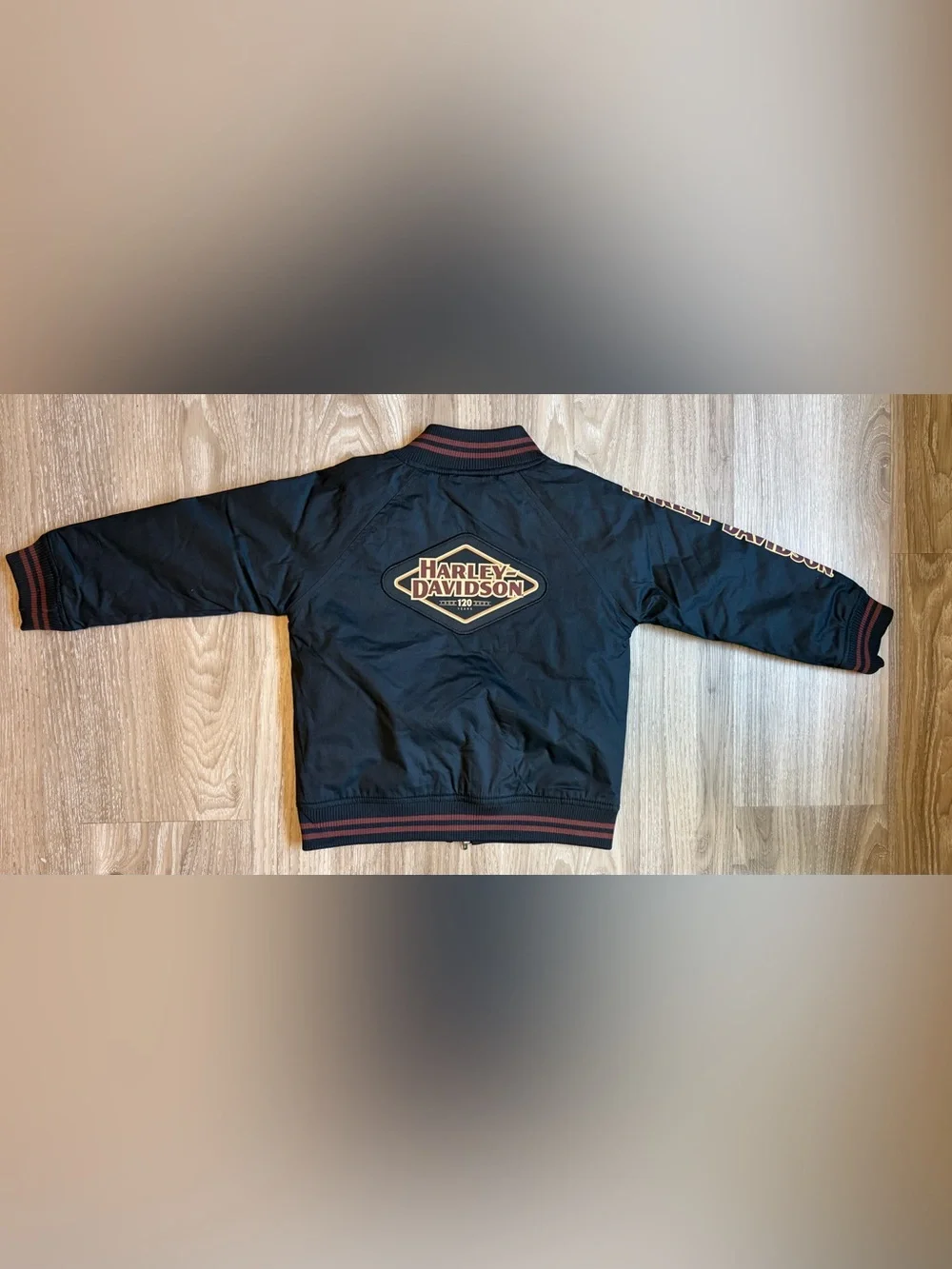 NWT Harley Davidson 4T 5T Bomber Jacket 120th Anniversary *FLAWED SLEEVE* Kids